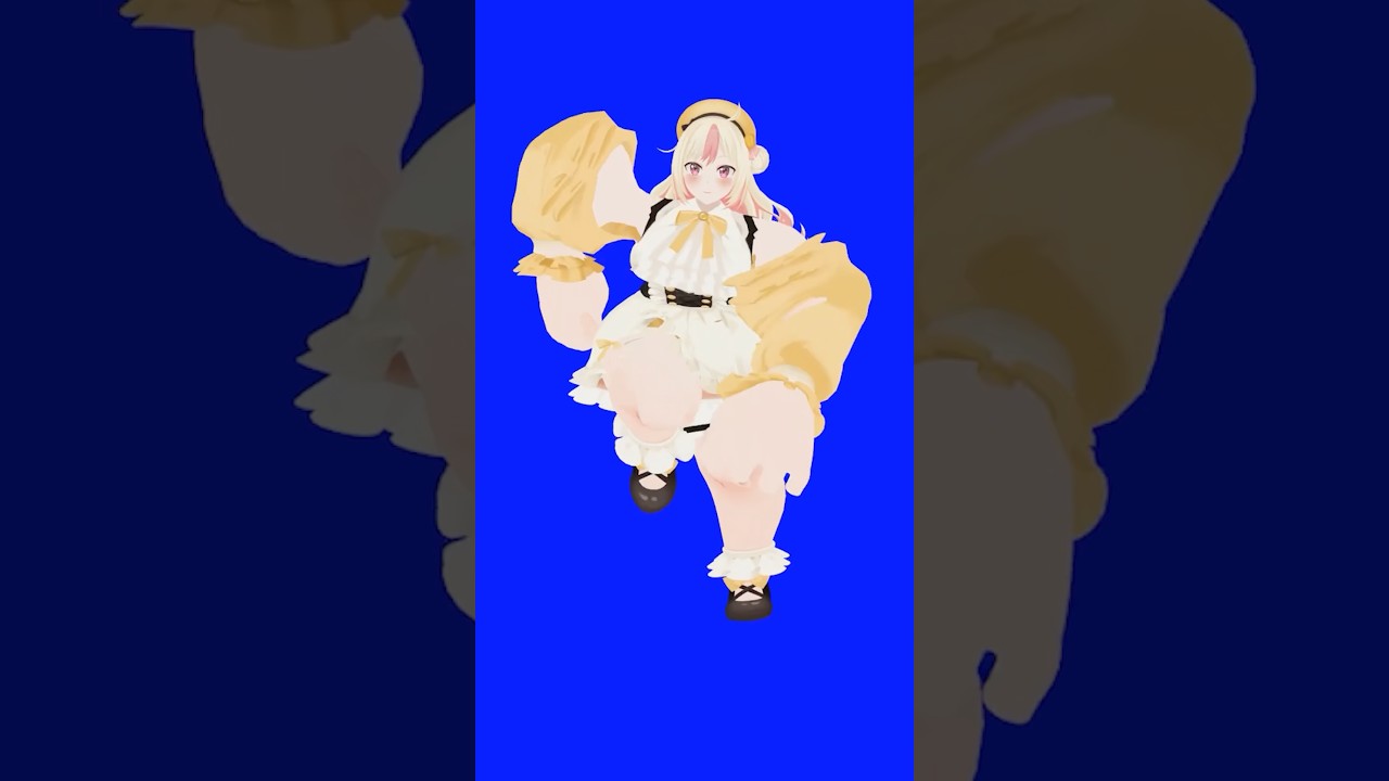 青い背景に、腕を振り足を上げた姫生のーむを描く公式動画のサムネイル
